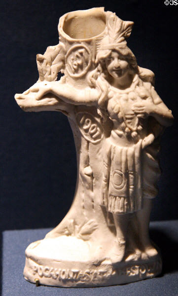 Jamestown Exposition (1907) souvenir Pocahontas vase at Hampton Roads Naval Museum. Norfolk, VA.