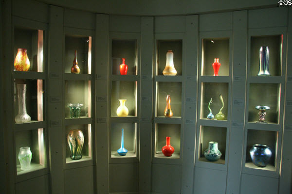 Collection of Art Nouveau vases at Chrysler Museum of Art. Norfolk, VA.