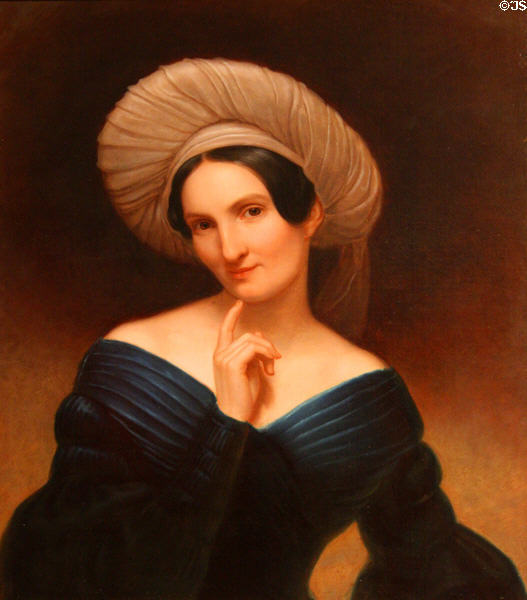 Portrait of a Lady (Harriet Cany Peale, the artist's wife) (c1840) by Rembrandt Peale at Chrysler Museum of Art. Norfolk, VA.