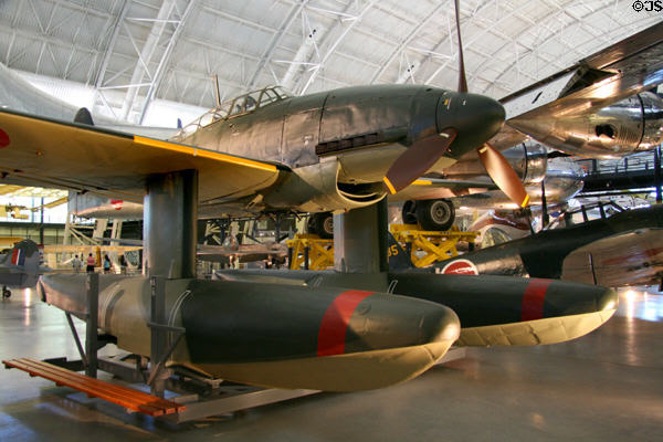 Floats of Aichi M6A1 Seiran (Clear Sky Storm) (1945) from Japan at National Air & Space Museum. Chantilly, VA.