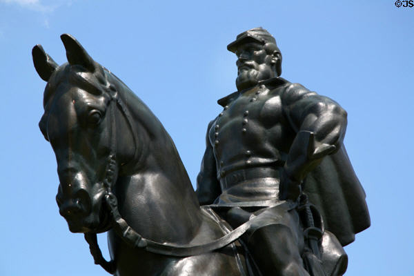 Statue of Thomas Jonathan Stonewall Jackson who held the South's position at the first Manassas or Bull Run battle. Manassas, VA.