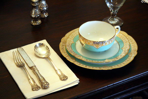 Place setting in dining room at Morven Park. Leesburg, VA.