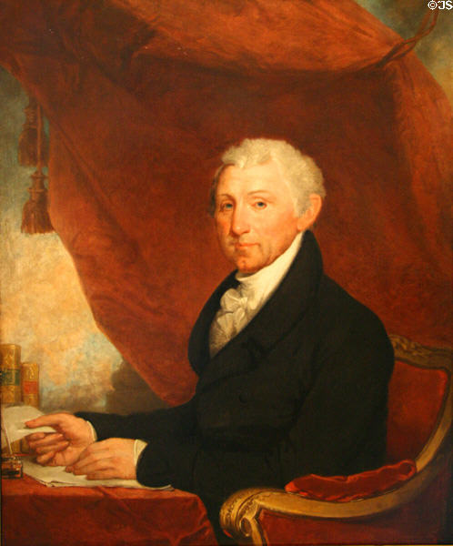James Monroe portrait (1850s) by James Bogle after Gilbert Stuart at Museum of Virginia History. Richmond, VA.