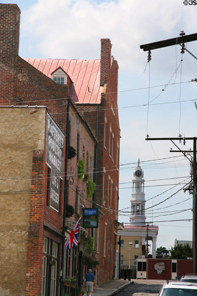 Heritage street with Petersburg Courthouse beyond. Petersburg, VA.