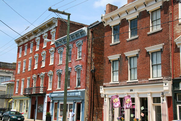 Bank St. heritage Italianate commercial buildings. Petersburg, VA.