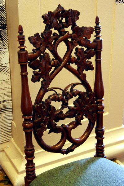 Carved chair back (c1860s) at Siege Museum. Petersburg, VA.