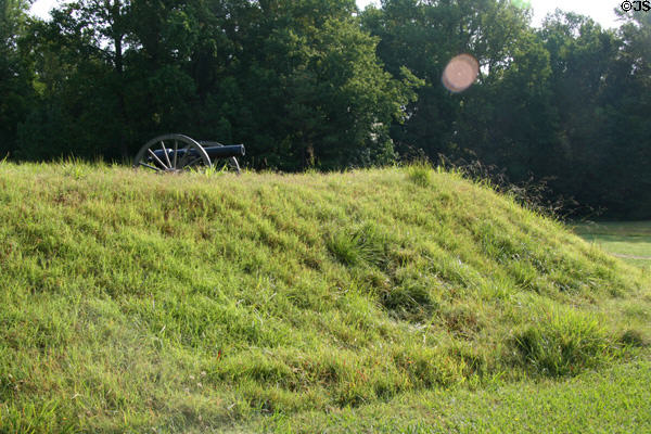 Canon on earthwork at Petersburg National Battlefield. Petersburg, VA.