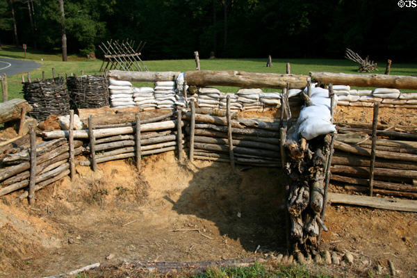 Trenches of Union siege encampment at Petersburg National Battlefield. Petersburg, VA.