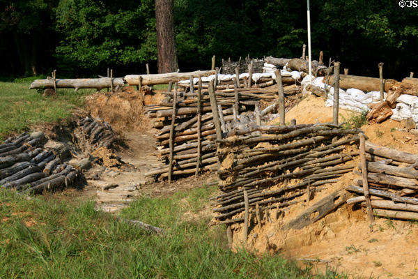 Trenches of Union siege encampment at Petersburg National Battlefield. Petersburg, VA.