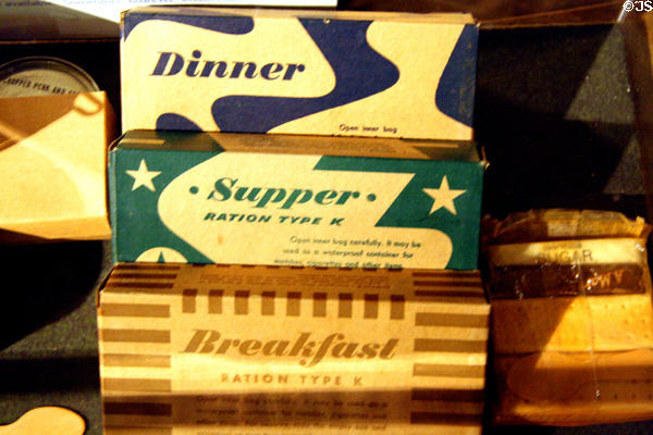 K Rations from WW II at U.S. Army Quartermaster Museum. Petersburg, VA.