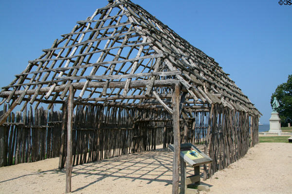 Reconstructed outline of where settlements barracks once stood at Jamestown Colonial National Park. Jamestown, VA.