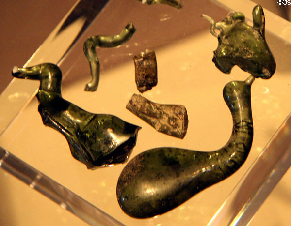 Melted glass found at ruins of kiln (1608-22) in Jamestown National Park Museum. Jamestown, VA.