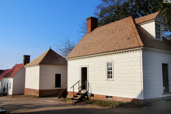 Clerk's office to right of smokehouse & washhouse at Mt Vernon. Washington, VA.