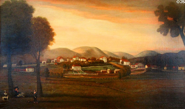 View of Bennington painting (1798) by Ralph Earl at Bennington Museum. Bennington, VT.