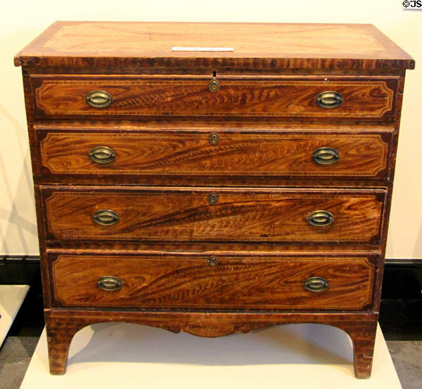 Blanket chest with painted decoration (c1825) prob. from Shaftsbury, VT at Bennington Museum. Bennington, VT.