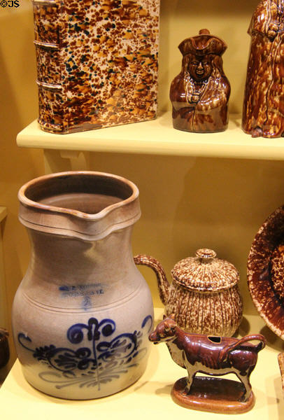 Bennington Pottery (19thC) by United States Pottery Co. at Bennington Museum. Bennington, VT.