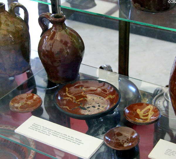 Redware collection at Bennington Museum. Bennington, VT.
