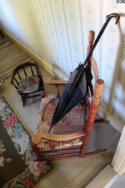 Rocking chairs in birthplace house bedroom at President Calvin Coolidge State Historic Park. Plymouth Notch, VT.