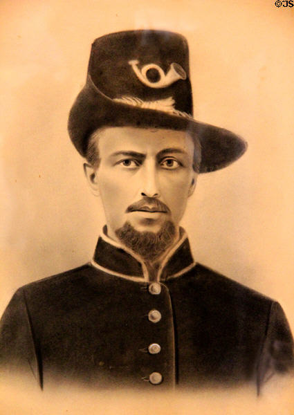 Portrait of Peter A. Begor (c1865) at Vermont History Center. Barre, VT.