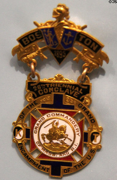 GAR badge for 26th triennial conclave (1895) in Boston, MA at Vermont History Center. Barre, VT.