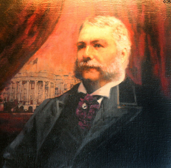 Detail of President Chester Alan Arthur portrait by C. Michael Dudash at Vermont State House. Montpelier, VT.