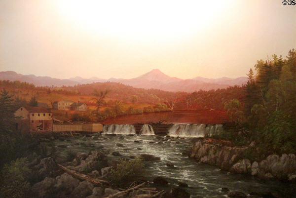 Hubbells Fails on Winooski River painting (c1858) by Charles Louis Heyde at Vermont State House. Montpelier, VT.