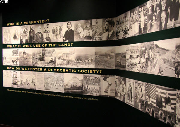 Who is a Vermonter display at Vermont History Museum. Montpelier, VT.