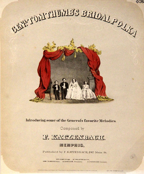 Genl. Tom Thumb's Bridal Polka music sheet in circus building at Shelburne Museum. Shelburne, VT.