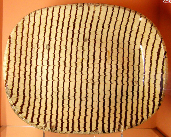 Combed slipware platter at Shelburne Museum. Shelburne, VT.