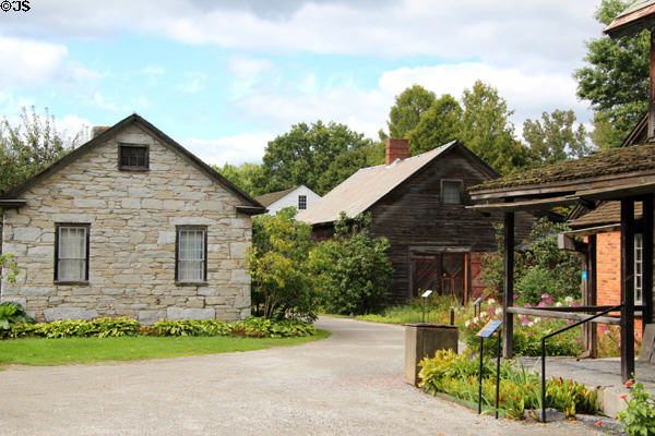 Stone Cottage (1840) from South Burlington, VT & decorative arts galleries at Shelburne Museum. Shelburne, VT.