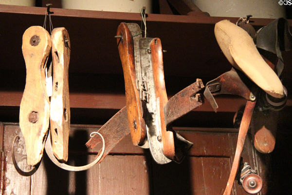 Antique ice skates in General Store at Shelburne Museum. Shelburne, VT.