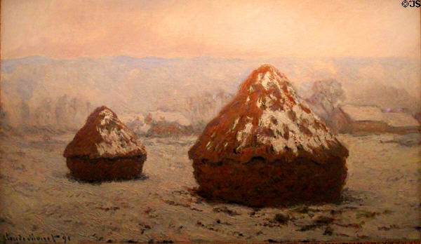 Grainstack, Snow Effect painting (1891) by Claude Monet in Webb House at Shelburne Museum. Shelburne, VT.