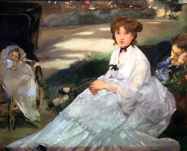 Au jardin painting (c1870) by Édouard Manet in Webb House at Shelburne Museum. Shelburne, VT.