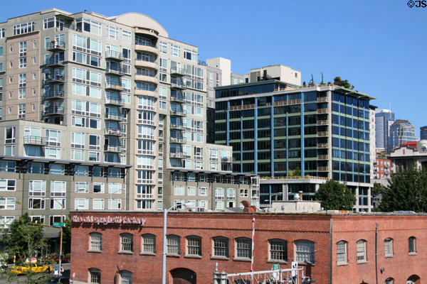 Residential buildings at south end of Olympic Sculpture Park. Seattle, WA.