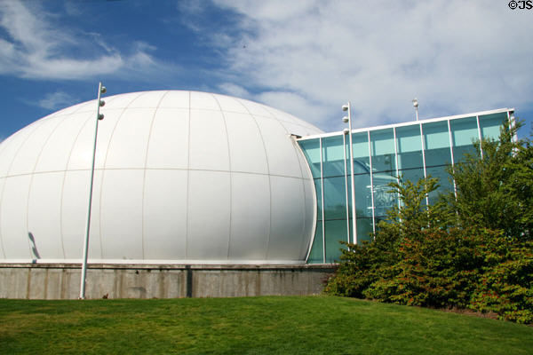 Ground view Boeing IMAX Theater at Pacific Science Center. Seattle, WA.