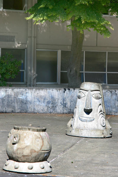 Whimsical sculptures near Fisher Pavilion on Seattle Center grounds. Seattle, WA.