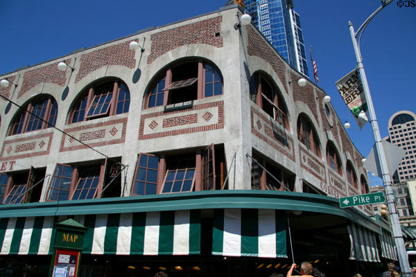Corner Market opposite Pike Place Market. Seattle, WA.