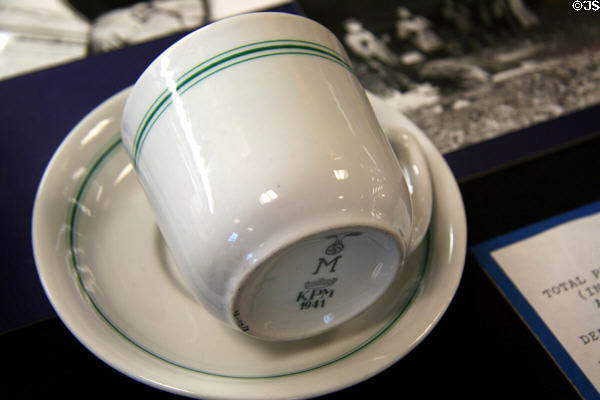Captured German KPM cup & saucer (1941) at Coast Guard Museum Northwest. Seattle, WA.