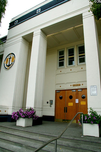 Entrance of Seattle South Lake Union Armory (860 Terry Ave. N). Seattle, WA.