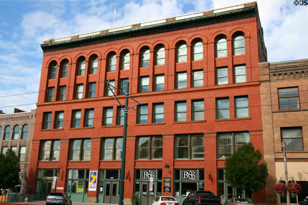 West Coast Grocery/Tacoma Grocery Co. building (1891) (1732-6 Pacific Ave.) on University of Washington, Tacoma. Tacoma, WA. Style: Romanesque Revival.