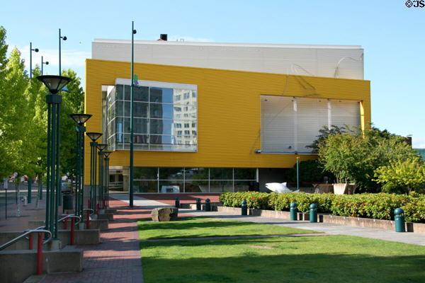 Landscaped plaza of Theater on the Square. Tacoma, WA.