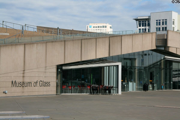 Entrance facade of Museum of Glass. Tacoma, WA.