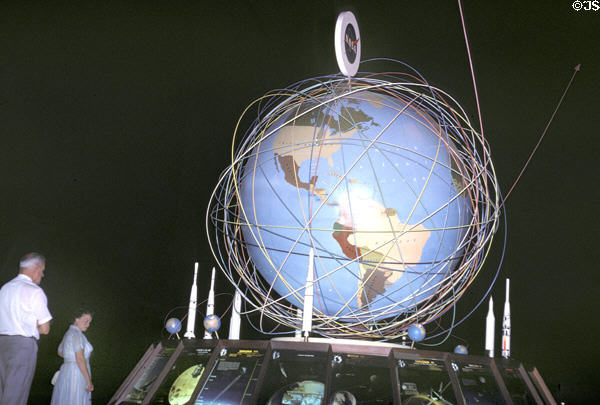 NASA globe in Federal Science Pavilion at Century 21 Exposition. Seattle, WA.