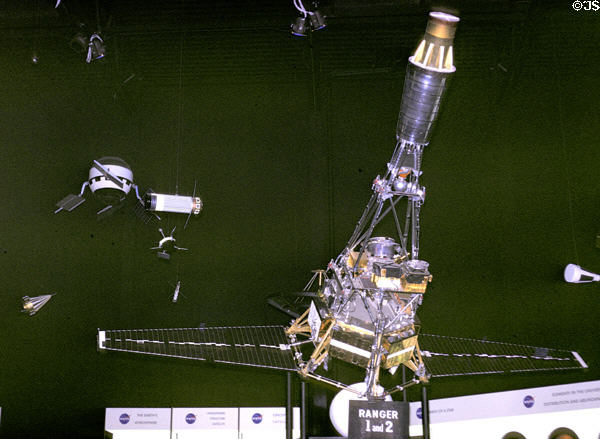 Model of Ranger & other satellites in Federal Science Pavilion at Century 21 Exposition. Seattle, WA.