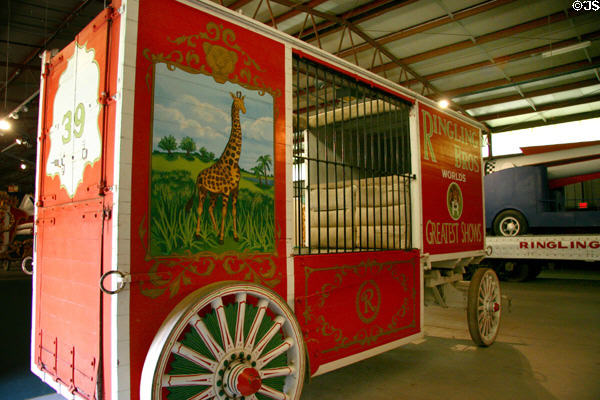 Ringling Bros. giraffe circus wagon cage at Circus World Museum. Baraboo, WI.