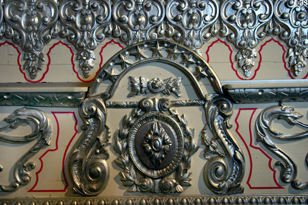 Arched stars detail of Star Tableau English Circus Wagon at Circus World Museum. Baraboo, WI.