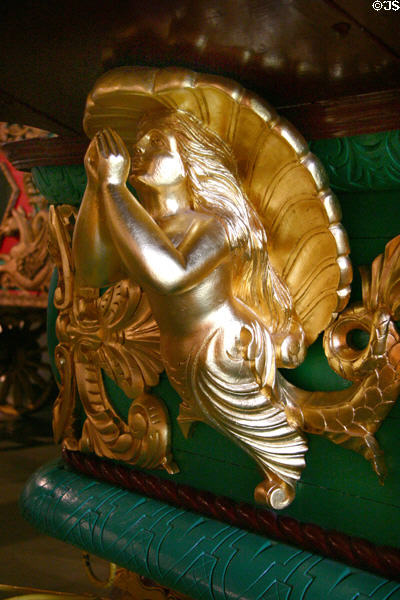 Praying mermaid detail on Hanneford's Grand Circus wagon at Circus World Museum. Baraboo, WI.