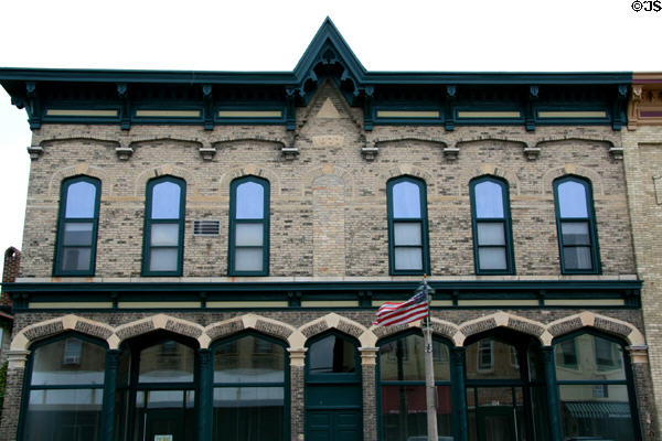 Victorian Gothic heritage building (1877) (114 N. Ludington St.). Columbus, WI.