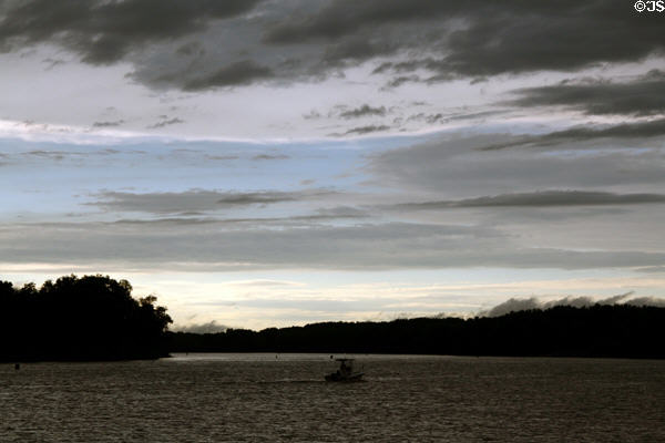 Toward sunset on Mississippi River. La Crosse, WI.