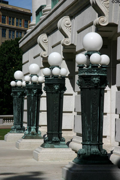 Lamp stands of Wisconsin State Capitol. Madison, WI.